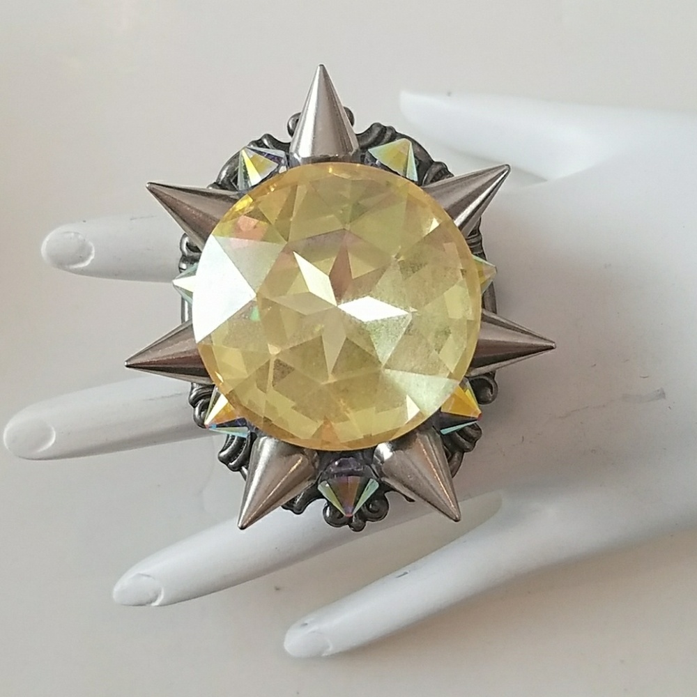 GASOLINE GLAMOUR DELUXE RING LEMON round